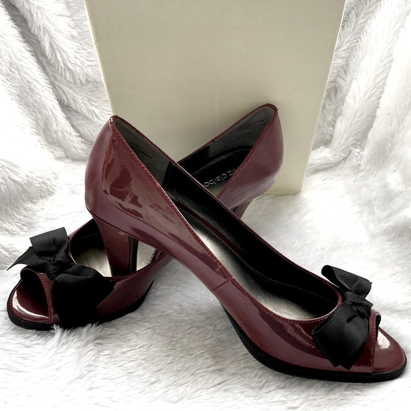 Liz Claiborne NEW IN BOX Vintage Style Sylvia Claret Heels Sz 8 - Picture 5 of 9